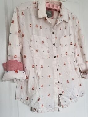 Anthropologie Teepee Embroidered Miette Button Down Shirt